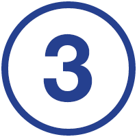 Blue number three icon