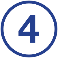 Blue number four icon