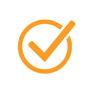 icon of a checkmark witha circle arouond it